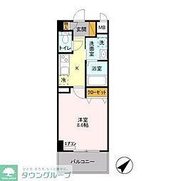 エルピス 1Kの間取図画像