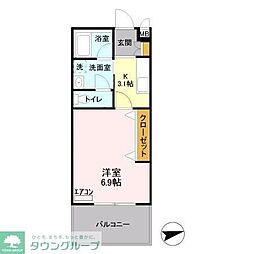 ニューウィンベル 1Kの間取図画像