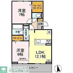 ヴィレオ 2LDKの間取図画像