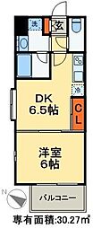アーク松戸レジデンス 1DKの間取図画像