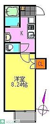 仮)道野辺共同住宅 1Kの間取図画像