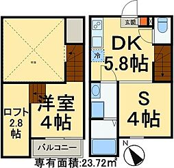 CRASTINE1DKMezo 1DKの間取図画像