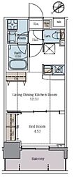 ラグゼナ流山おおたかの森 1LDKの間取図画像