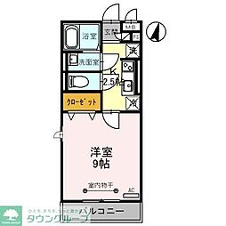 グランドソレーユBABA2 1Kの間取図画像