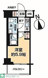 ヴァローレ松戸フィーロ 1Kの間取図画像