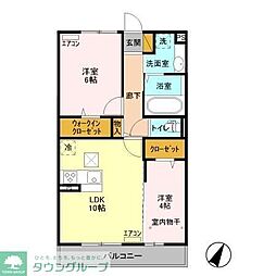 パークオアシス 2LDKの間取図画像
