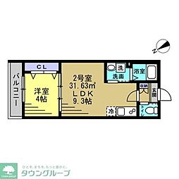 レアリゼ松戸 1LDKの間取図画像