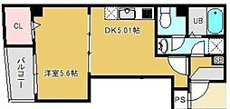 レガーロ松戸 1DKの間取図画像