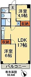 カミーユ上本郷 2LDKの間取図画像