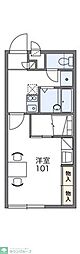 レオパレスアドミラブール2 1Kの間取図画像