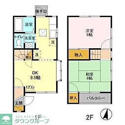 アムール中村 2DKの間取図画像