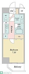 LaSante柏 1Kの間取図画像