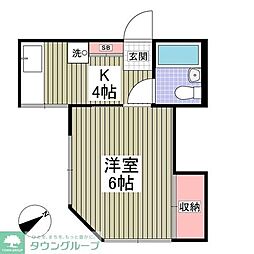 ハイツ前原 1Kの間取図画像