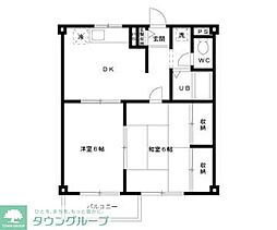 エステートピア青山 2DKの間取図画像