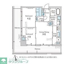 パークアクシス柏の葉 2LDKの間取図画像