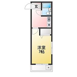 恩田ビル 1Kの間取図画像
