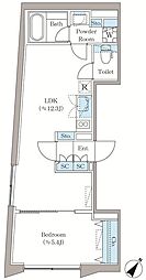 アローズ茗荷谷 1LDKの間取図画像