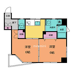 文京ツインタワー 2Kの間取図画像