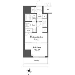 アイフラット文京本駒込 1DKの間取図画像