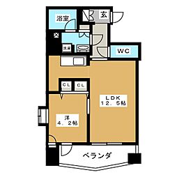 レニール本駒込 1LDKの間取図画像