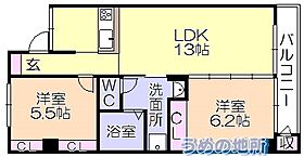 R-BLDG02 403 ｜ 福岡県久留米市西町（賃貸マンション2LDK・4階・57.86㎡） その2