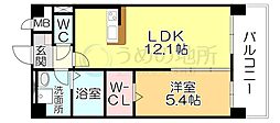 カサグランデ本町 1LDKの間取図画像