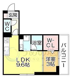 D-ROOM西町 1LDKの間取図画像