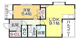 グランシャリオ 1LDKの間取図画像