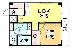 第12上野ビル 1LDKの間取図画像