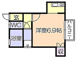 ラ・シエル ワンルームの間取図画像