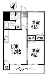 パビヨンA&A 2LDKの間取図画像