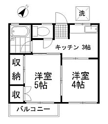 シティハイム鴨田 2Kの間取図画像
