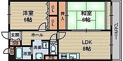 カンフリエ 2LDKの間取図画像