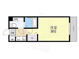セルジュYS東園田 1Kの間取図画像