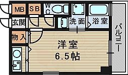 ナッツダムスタジオーネ塚口 1Kの間取図画像