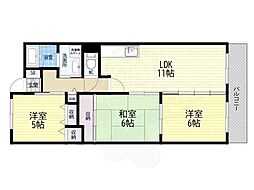 グランデール塚口 3LDKの間取図画像