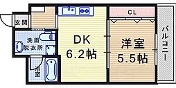 エクセラ塚口 1DKの間取図画像