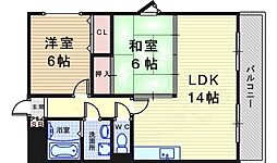 エスポワール南清水 2LDKの間取図画像
