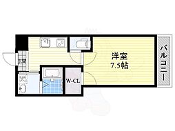 フジパレス東園田サウス 1Kの間取図画像