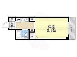 猪名寺パークマンション・2 1Kの間取図画像