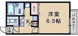 レオパレスエルザ2 1Kの間取図画像