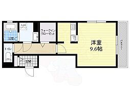 グリューネ塚口 ワンルームの間取図画像