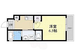 ワコーレヴィータ南塚口町 1Kの間取図画像