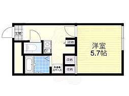 レオパレスカリヨ尼崎 1Kの間取図画像