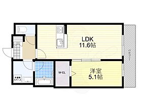 兵庫県尼崎市田能１丁目（賃貸アパート1LDK・1階・40.19㎡） その2