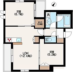 (仮称)世田谷区砧4丁目芳澤マンション 2LDKの間取図画像