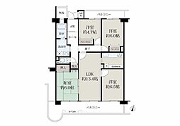 高の原アーバンコンフォートA棟菊棟 4LDKの間取図画像