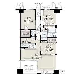ファインフラッツ奈良町三条 3LDKの間取図画像