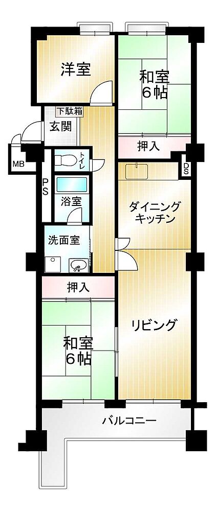3LDK 間取り
