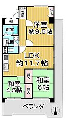 グリーンコーポ橿原 3LDKの間取図画像